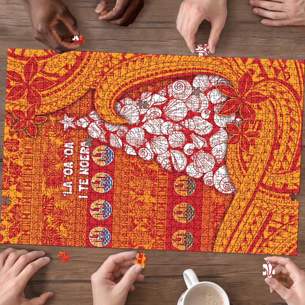 French Polynesia Christmas Puzzle Seashell Xmas Tree Tribal Waves - Polynesian Pride