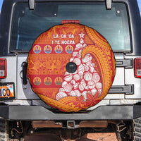 French Polynesia Christmas Spare Tire Cover Seashell Xmas Tree Tribal Waves - Polynesian Pride