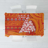 French Polynesia Christmas Tablecloth Seashell Xmas Tree Tribal Waves - Polynesian Pride