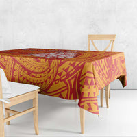 French Polynesia Christmas Tablecloth Seashell Xmas Tree Tribal Waves - Polynesian Pride