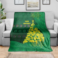 Cook Islands Christmas Blanket Seashell Xmas Tree Tribal Waves - Polynesian Pride