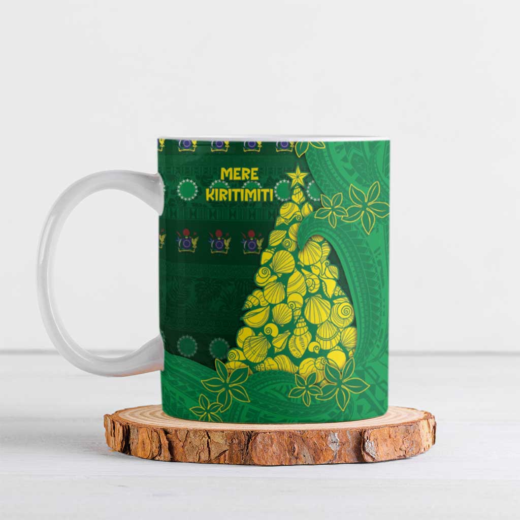 Cook Islands Christmas Ceramic Mug Seashell Xmas Tree Tribal Waves - Polynesian Pride