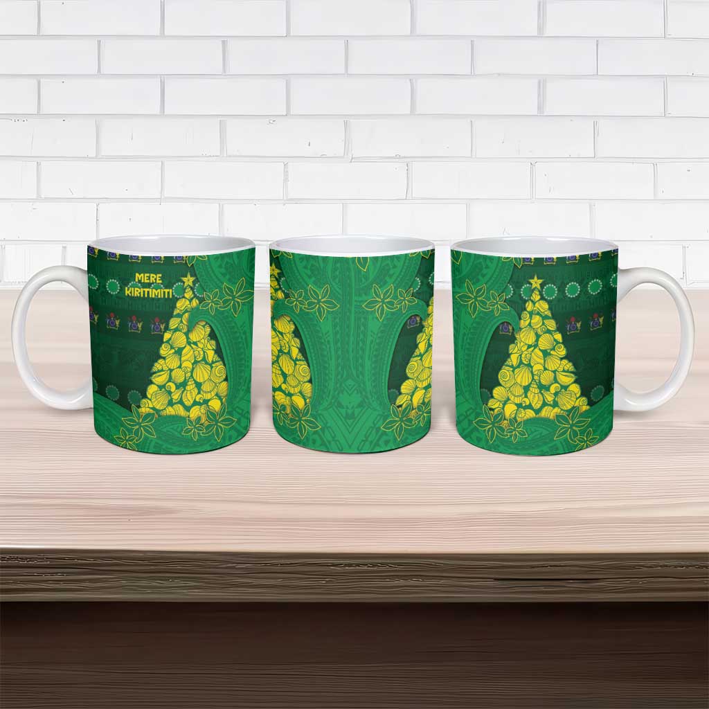 Cook Islands Christmas Ceramic Mug Seashell Xmas Tree Tribal Waves - Polynesian Pride