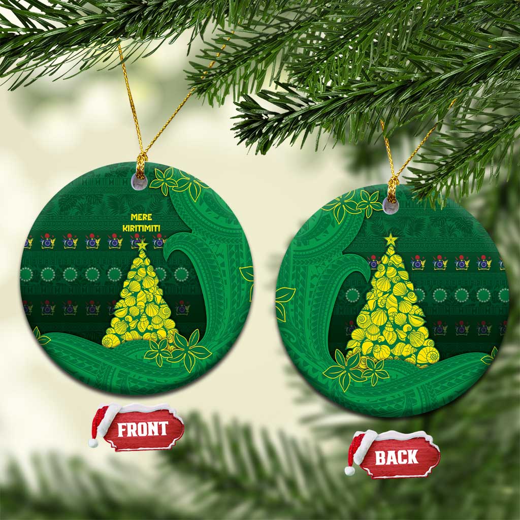 Cook Islands Christmas Ceramic Ornament Seashell Xmas Tree Tribal Waves - Polynesian Pride
