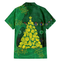 Cook Islands Christmas Family Matching Off Shoulder Short Dress and Hawaiian Shirt Seashell Xmas Tree Tribal Waves - Polynesian Pride