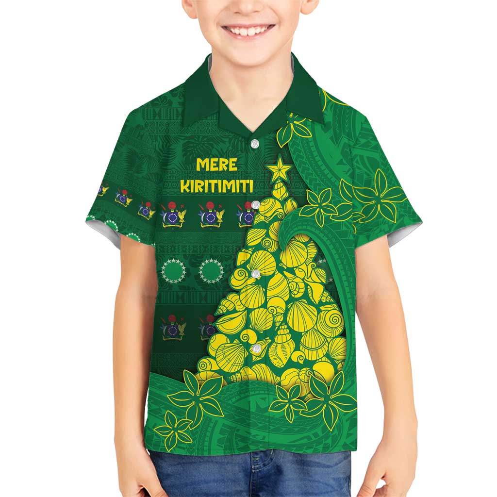 Cook Islands Christmas Family Matching Puletasi and Hawaiian Shirt Seashell Xmas Tree Tribal Waves - Polynesian Pride