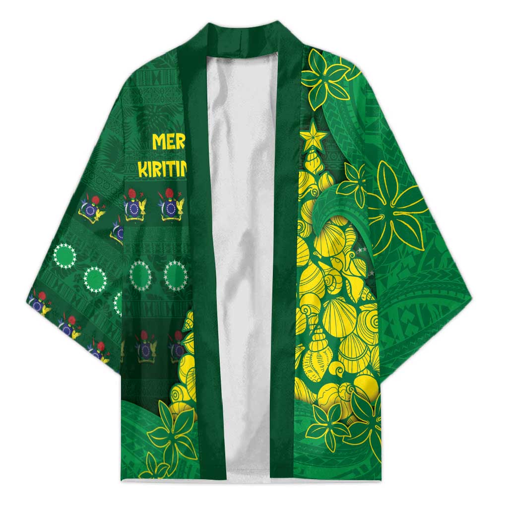 Cook Islands Christmas Kimono Seashell Xmas Tree Tribal Waves - Polynesian Pride