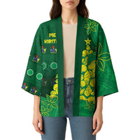 Cook Islands Christmas Kimono Seashell Xmas Tree Tribal Waves - Polynesian Pride