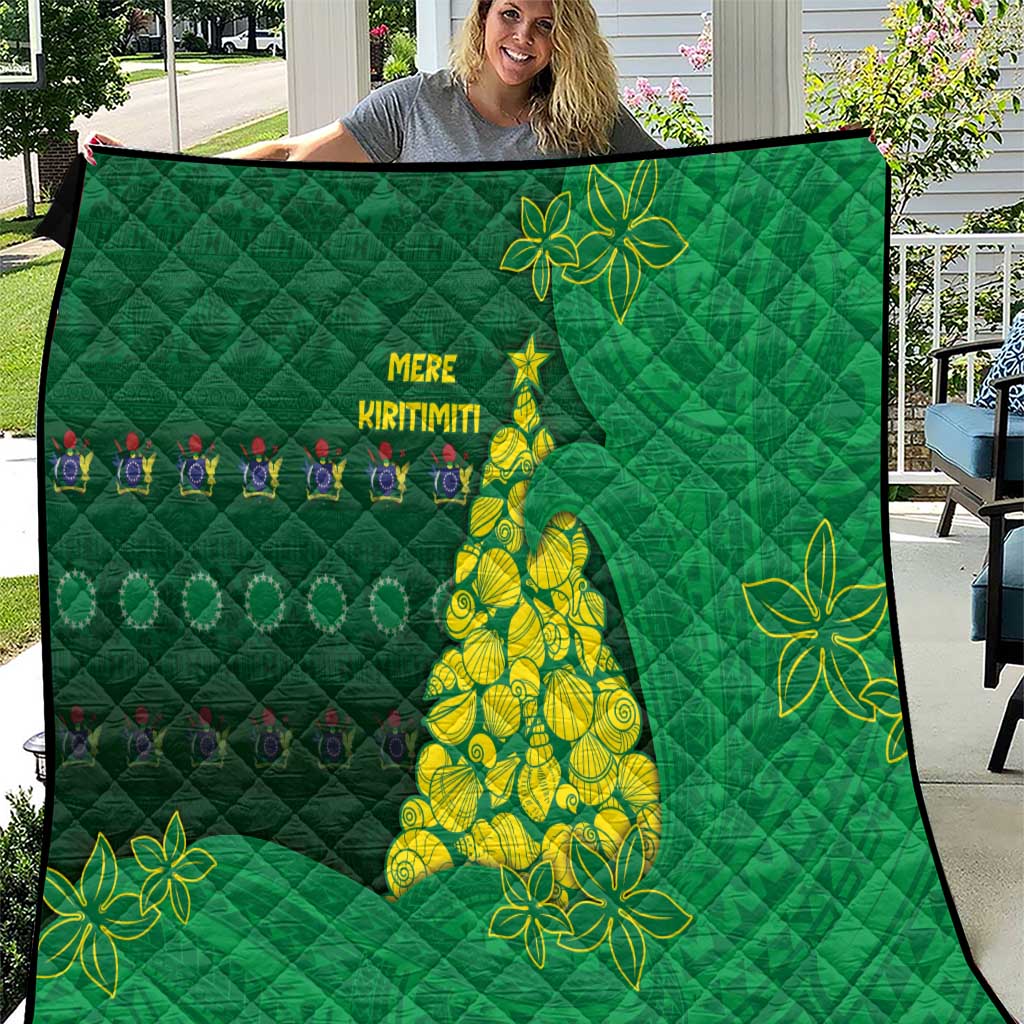 Cook Islands Christmas Quilt Seashell Xmas Tree Tribal Waves - Polynesian Pride