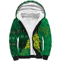 Cook Islands Christmas Sherpa Hoodie Seashell Xmas Tree Tribal Waves - Polynesian Pride