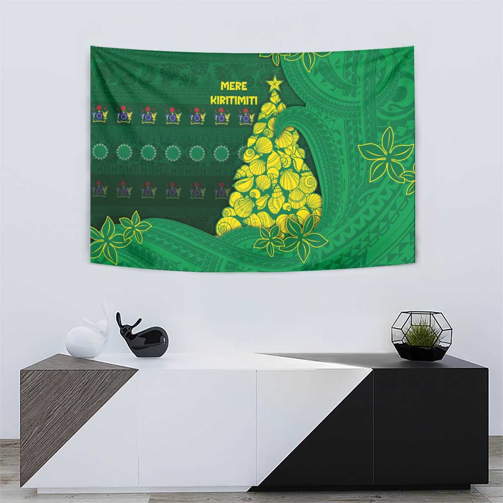 Cook Islands Christmas Tapestry Seashell Xmas Tree Tribal Waves - Polynesian Pride