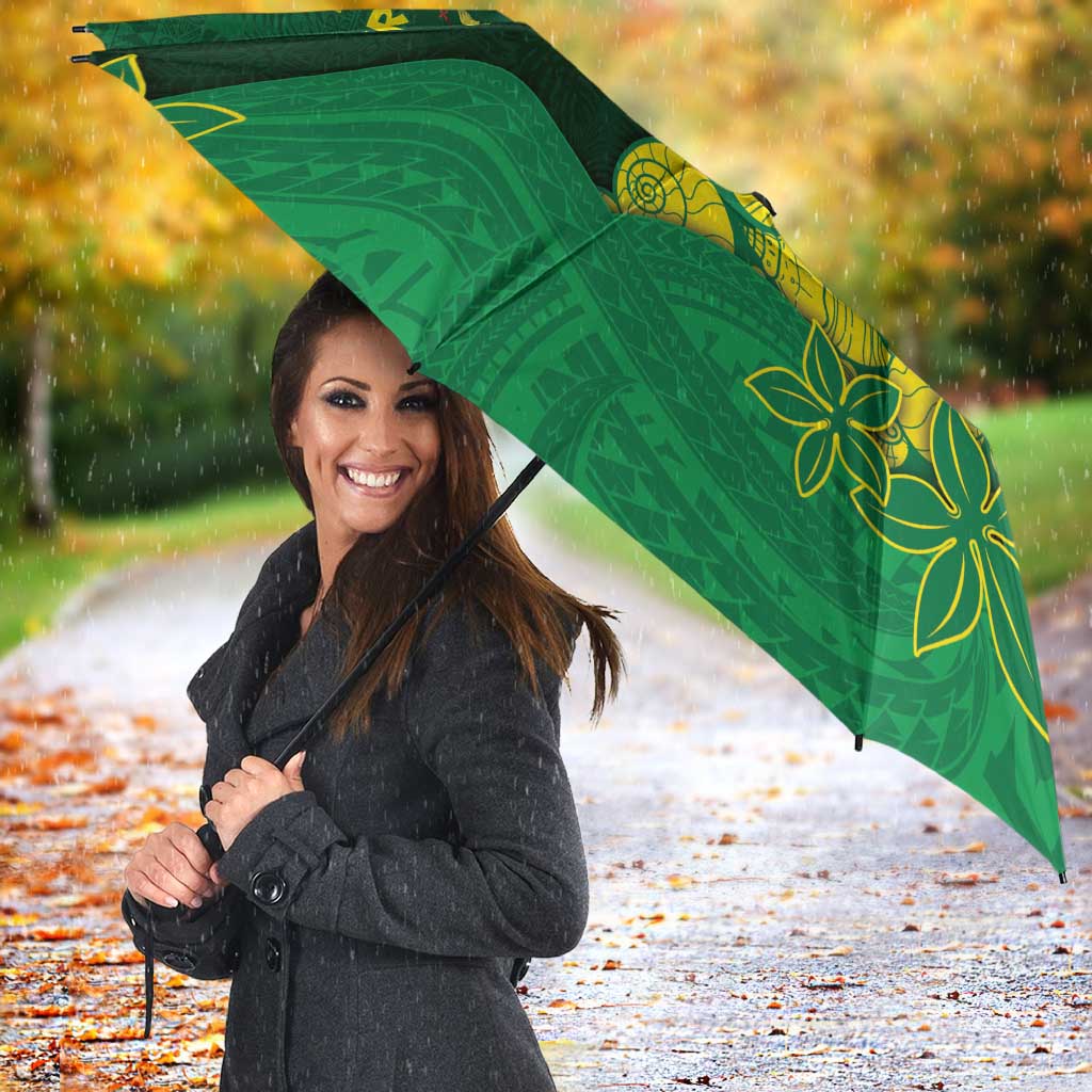 Cook Islands Christmas Umbrella Seashell Xmas Tree Tribal Waves - Polynesian Pride