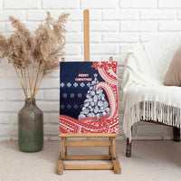 Wallis And Futuna Christmas Canvas Wall Art Seashell Xmas Tree Tribal Waves - Polynesian Pride