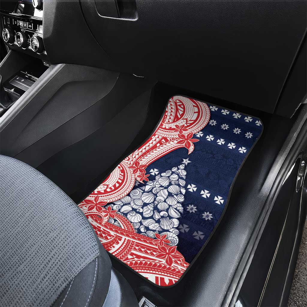Wallis And Futuna Christmas Car Mats Seashell Xmas Tree Tribal Waves - Polynesian Pride