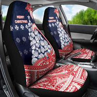 Wallis And Futuna Christmas Car Seat Cover Seashell Xmas Tree Tribal Waves - Polynesian Pride