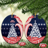 Wallis And Futuna Christmas Ceramic Ornament Seashell Xmas Tree Tribal Waves - Polynesian Pride