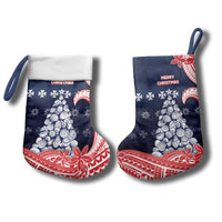 Wallis And Futuna Christmas Stocking Seashell Xmas Tree Tribal Waves - Polynesian Pride