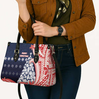 Wallis And Futuna Christmas Leather Bag Seashell Xmas Tree Tribal Waves - Polynesian Pride