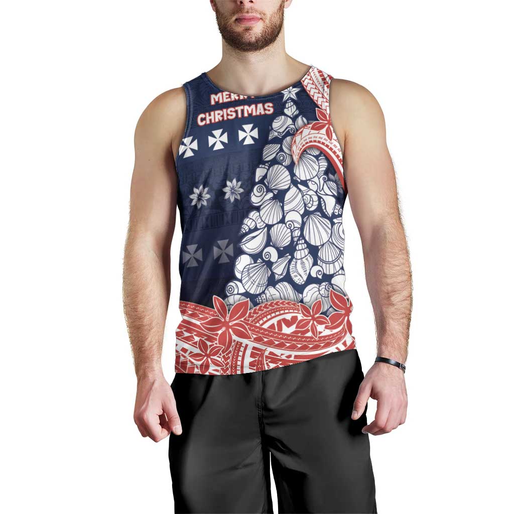 Wallis And Futuna Christmas Men Tank Top Seashell Xmas Tree Tribal Waves - Polynesian Pride