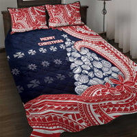 Wallis And Futuna Christmas Quilt Bed Set Seashell Xmas Tree Tribal Waves - Polynesian Pride