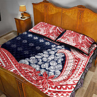 Wallis And Futuna Christmas Quilt Bed Set Seashell Xmas Tree Tribal Waves - Polynesian Pride