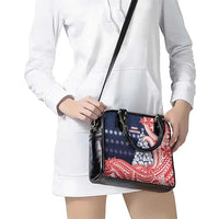 Wallis And Futuna Christmas Shoulder Handbag Seashell Xmas Tree Tribal Waves - Polynesian Pride