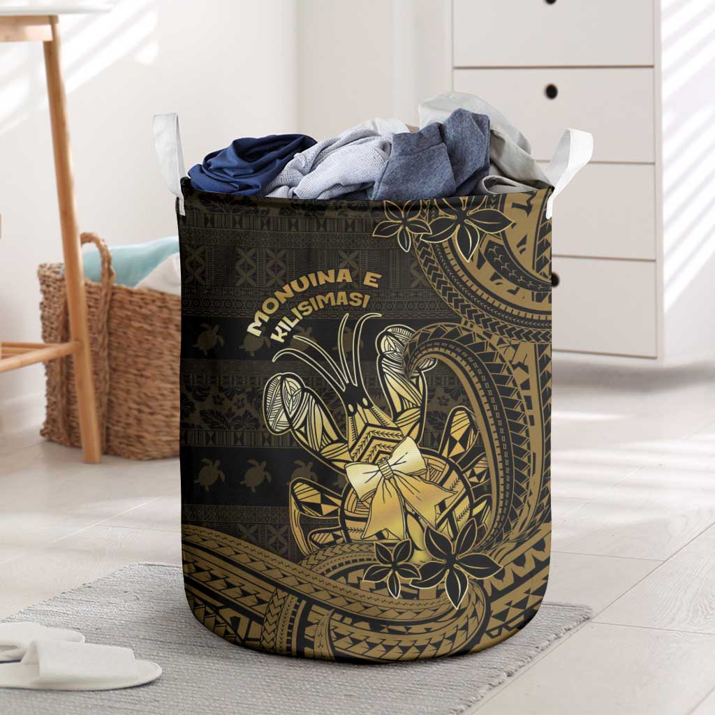 Niue Christmas Laundry Basket Niuean Crab Xmas Tribal Waves - Polynesian Pride
