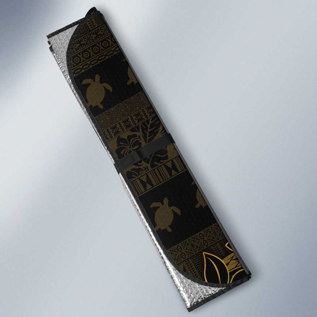 Niue Christmas Auto Sun Shade Niuean Crab Xmas Tribal Waves - Polynesian Pride