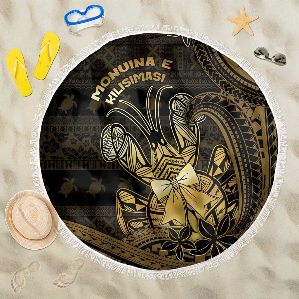 Niue Christmas Beach Blanket Niuean Crab Xmas Tribal Waves - Polynesian Pride