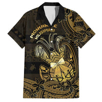 Niue Christmas Family Matching Off Shoulder Maxi Dress and Hawaiian Shirt Niuean Crab Xmas Tribal Waves - Polynesian Pride