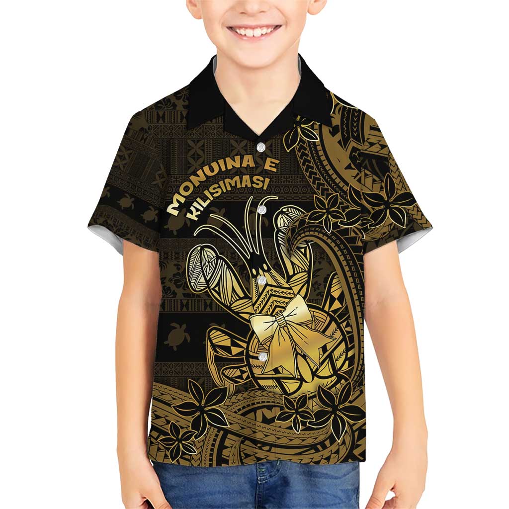 Niue Christmas Family Matching Short Sleeve Bodycon Dress and Hawaiian Shirt Niuean Crab Xmas Tribal Waves - Polynesian Pride