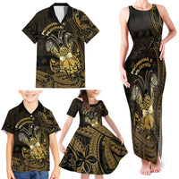 Niue Christmas Family Matching Tank Maxi Dress and Hawaiian Shirt Niuean Crab Xmas Tribal Waves - Polynesian Pride