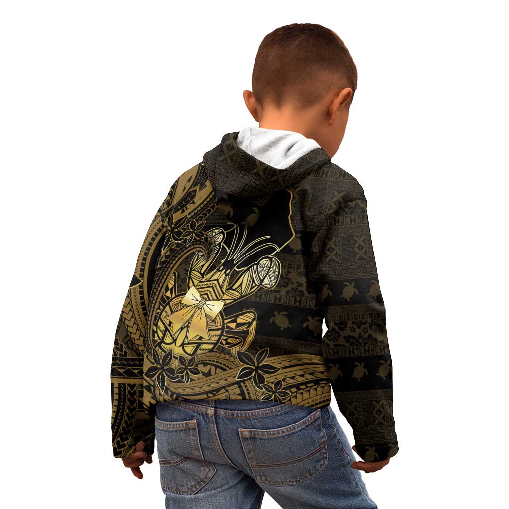 Niue Christmas Kid Hoodie Niuean Crab Xmas Tribal Waves - Polynesian Pride