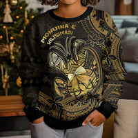 Niue Christmas Kid Ugly Christmas Sweater Niuean Crab Xmas Tribal Waves - Polynesian Pride