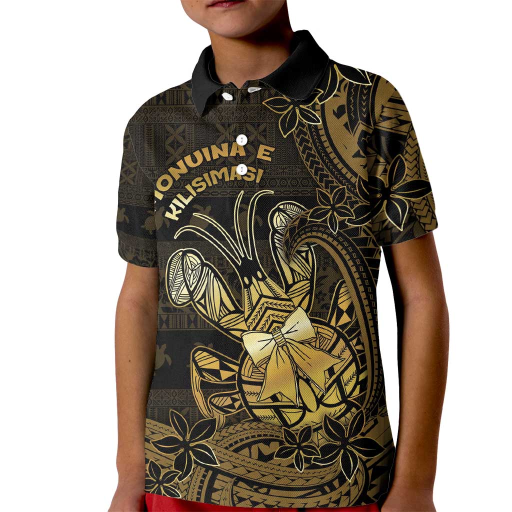 Niue Christmas Kid Polo Shirt Niuean Crab Xmas Tribal Waves - Polynesian Pride