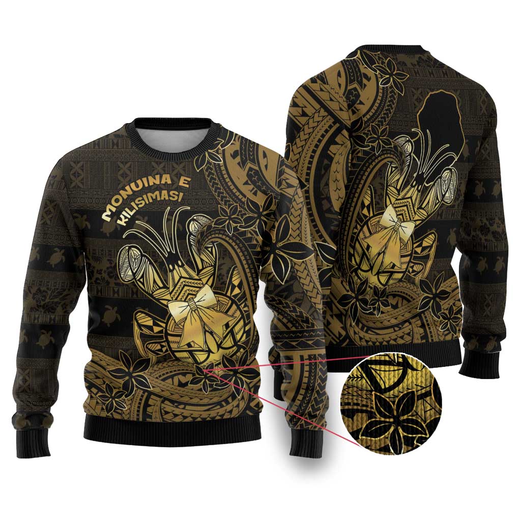 Niue Christmas Ugly Christmas Sweater Niuean Crab Xmas Tribal Waves - Polynesian Pride