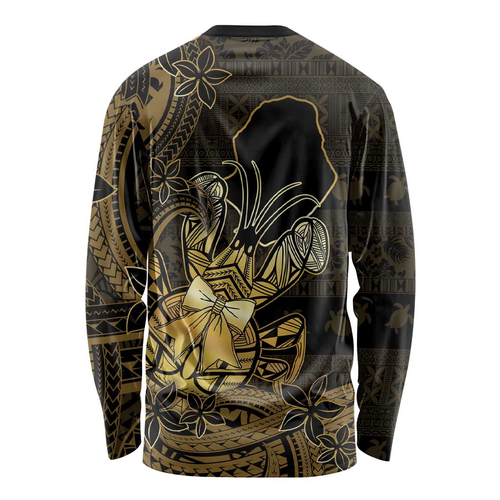 Niue Christmas Long Sleeve Shirt Niuean Crab Xmas Tribal Waves - Polynesian Pride