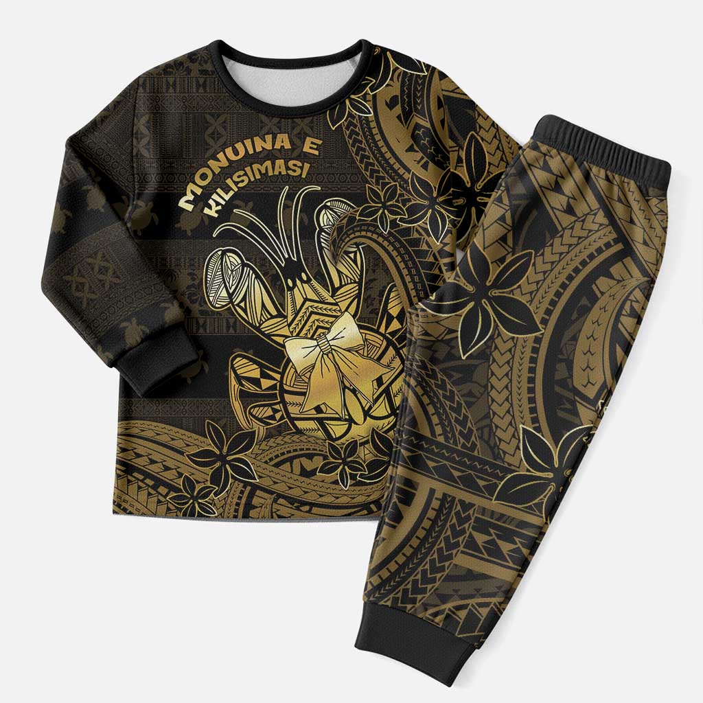 Niue Christmas Pajama Set Niuean Crab Xmas Tribal Waves - Polynesian Pride