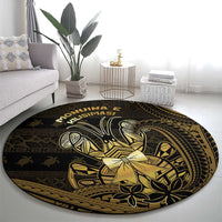 Niue Christmas Round Carpet Niuean Crab Xmas Tribal Waves - Polynesian Pride