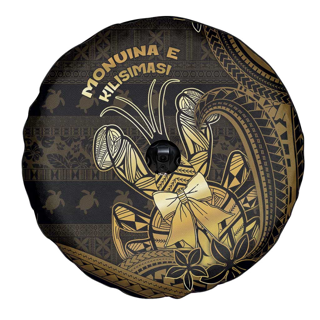 Niue Christmas Spare Tire Cover Niuean Crab Xmas Tribal Waves - Polynesian Pride