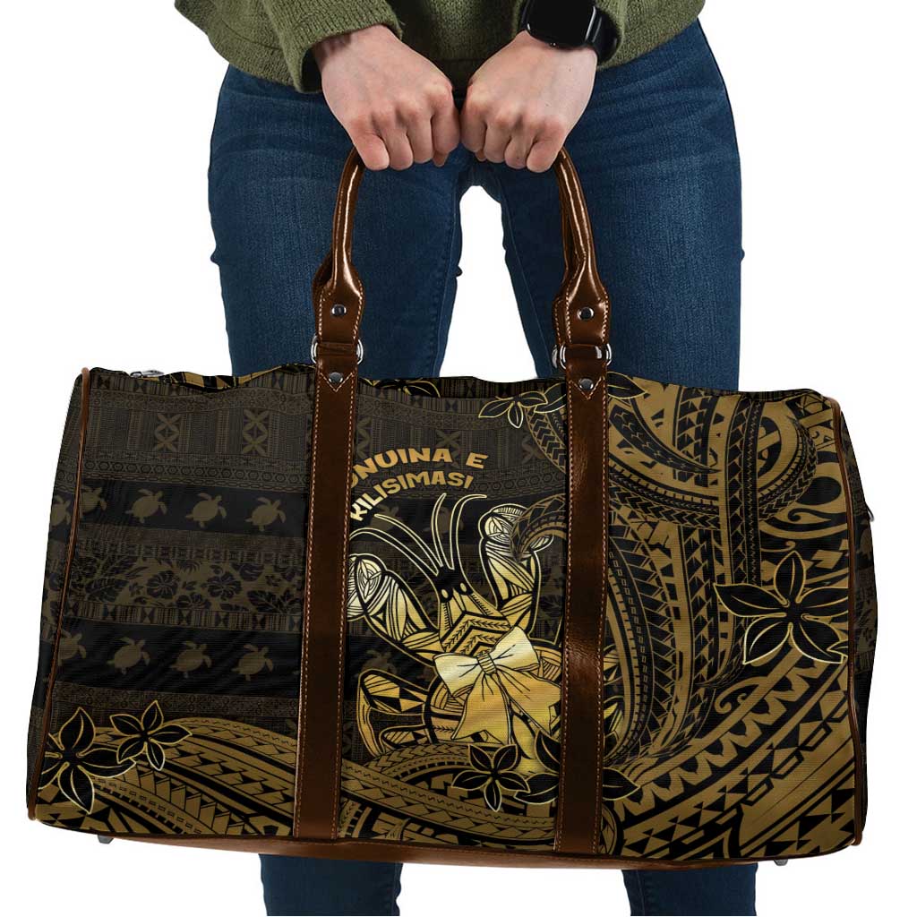 Niue Christmas Travel Bag Niuean Crab Xmas Tribal Waves - Polynesian Pride