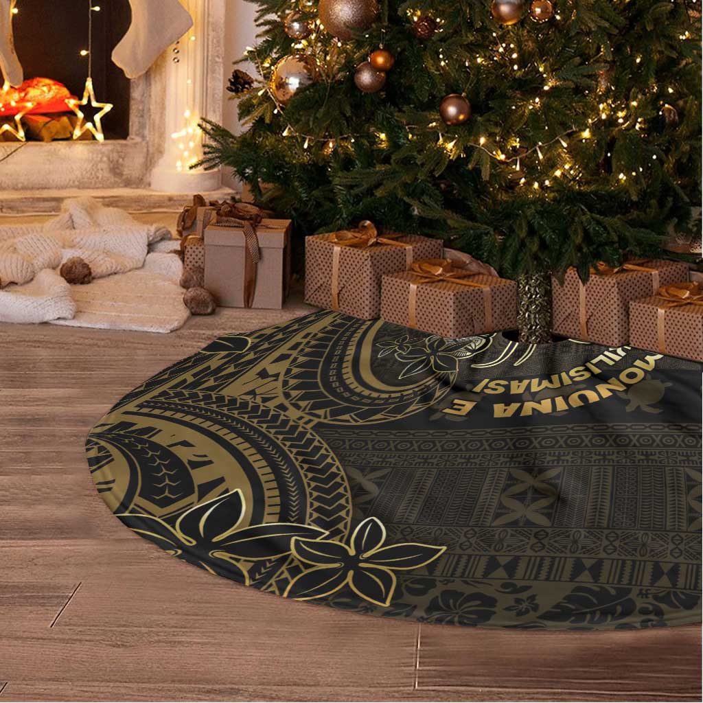 Niue Christmas Tree Skirt Niuean Crab Xmas Tribal Waves - Polynesian Pride