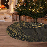 Niue Christmas Tree Skirt Niuean Crab Xmas Tribal Waves - Polynesian Pride