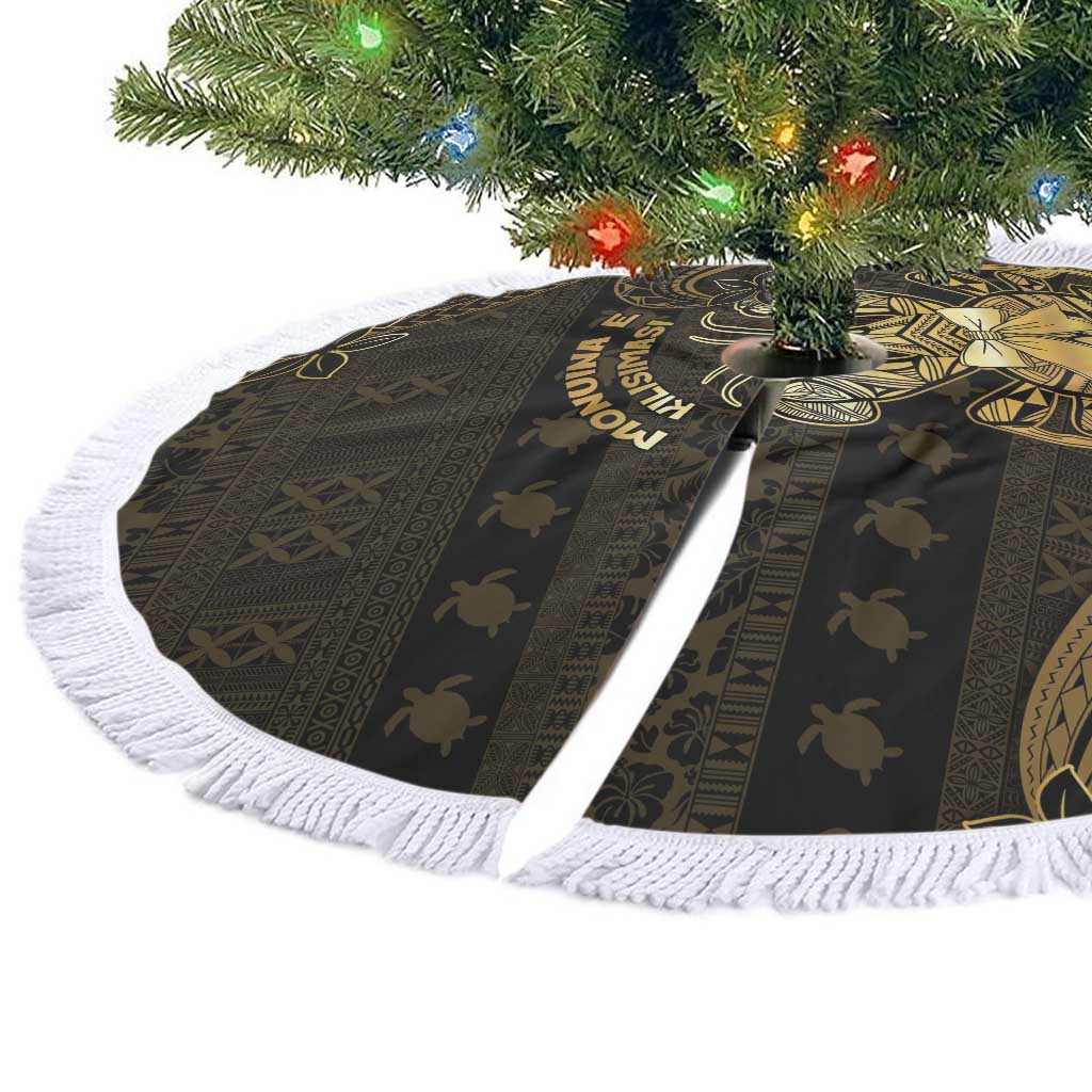Niue Christmas Tree Skirt Niuean Crab Xmas Tribal Waves - Polynesian Pride