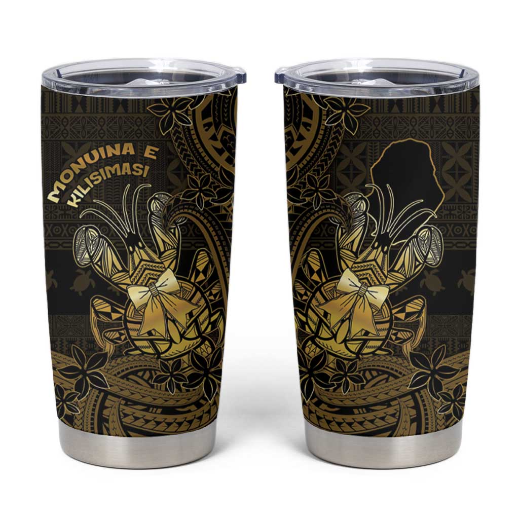 Niue Christmas Tumbler Cup Niuean Crab Xmas Tribal Waves - Polynesian Pride