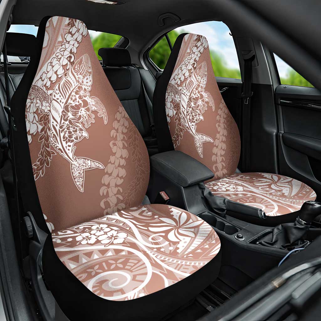 Hawaii Puakenikeni And Maile Lei Car Seat Cover Brown Polynesian Shark Tattoo DT05