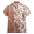 Hawaii Puakenikeni And Maile Lei Family Matching Mermaid Dress and Hawaiian Shirt Brown Polynesian Shark Tattoo DT05