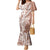 Hawaii Puakenikeni And Maile Lei Family Matching Mermaid Dress and Hawaiian Shirt Brown Polynesian Shark Tattoo DT05