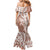 Hawaii Puakenikeni And Maile Lei Family Matching Mermaid Dress and Hawaiian Shirt Brown Polynesian Shark Tattoo DT05