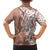 Hawaii Puakenikeni And Maile Lei Family Matching Off Shoulder Maxi Dress and Hawaiian Shirt Brown Polynesian Shark Tattoo DT05